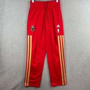 New Orleans Pelicans Adidas Sweatpants Men's Small Red w/ 3 Gold Stripes + Logos